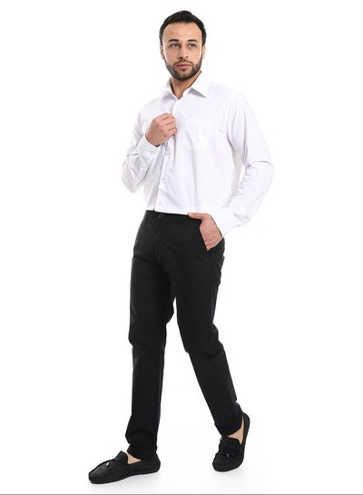 اشتري Classic Regular Fit Plain White Shirt_White في مصر
