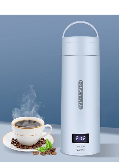 Buy Travel Electric Kettle Portable Small Tea Coffee Kettle Water Boiler, 380ml Mini Hot Water Kettle Electric 304 Stainless Steel BPA Free with 4 Temperature Control and Auto Shut -Blue-EU Plug in UAE
