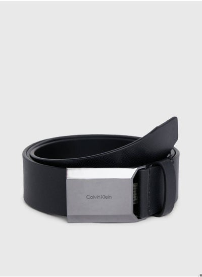 Buy Men's Fixed Belt - Leather, Black in Saudi Arabia