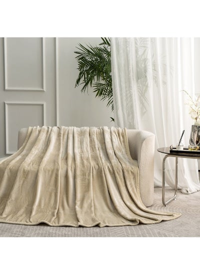 Buy Soft and warm winter blanket, double bed blanket, size 240X200 cm, weight 2 kg, super soft double layer blanket made of high quality materials in Saudi Arabia