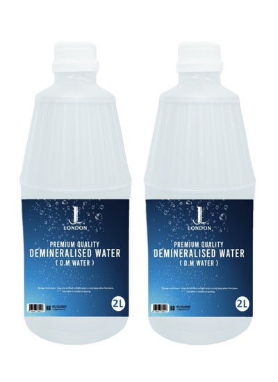 Buy Demineralized Water: Premium Quality Demineralised Solution for Cosmetics, Irons, Steam Cleaners, Car Batteries, Radiators, Cleaning, and Aquariums - 2x 2 Litres in UAE