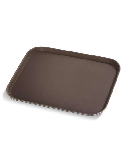 Buy Non Slip Plastic Slip Tray Rectangular Brown 28x35 in UAE