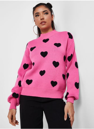 Buy Heart Intarsia Sweater in UAE