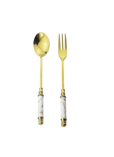 Buy Vintage Marble Design Stainless Steel Spoon and Fork Exquisite Cutlery Set,Easy to Clean and Store in Egypt