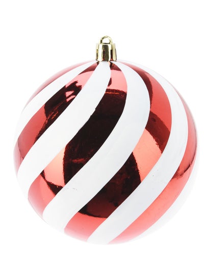 اشتري Homesmiths Xmas Ball Stripe 12Cm Red في الامارات