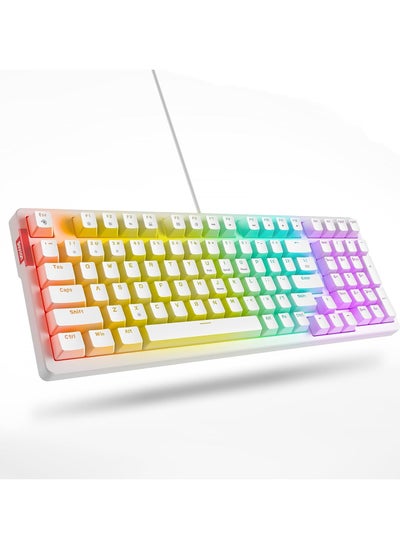 Buy Baytion Mechanical Keyboard 98 Keys Anti-Ghosting Red Switches and RGB Backlit Detachable Cable in UAE