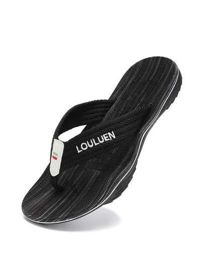 Buy Men's New Flip-flops Anti-skid Beach Shoes Black in Saudi Arabia