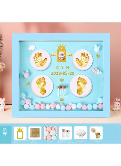 اشتري Newborn Baby Baby One Year Old Commemorative Full Moon Gift Handprint Inkpad Photo Frame في الامارات