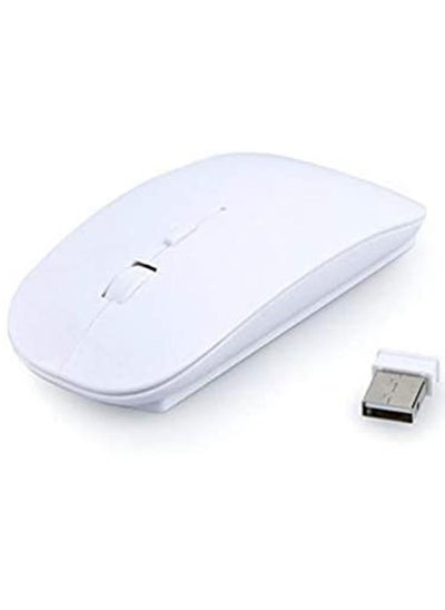 Buy 2.4G Wireless Portable Ultra-thin Mute Mouse White in UAE