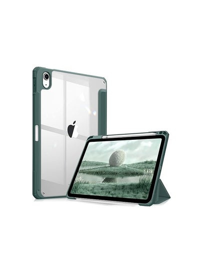Buy Hybrid Case Compatible with iPad 10th Generation 2022 (10.9 Inch) - [Ultra Slim] Shockproof Clear Cover with Built-in Pencil Holder, Auto Wake/Sleep, Midnight Green in Egypt