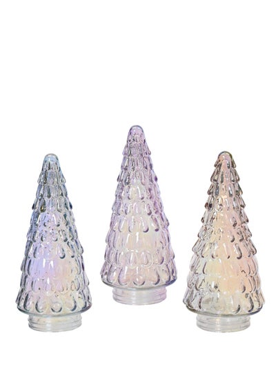 اشتري Kaemingk Tree Glass Luster Iris Silver Iris Blush Pink Iris Lilac Breeze 23.5 Cm, Assorted 1 Piece في الامارات