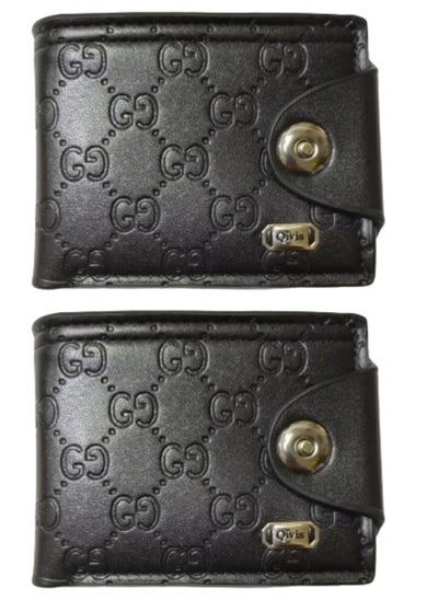 اشتري 2 Pieces Pocket Wallet for Men Black Color في الامارات