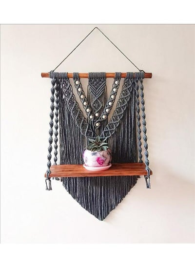 Buy Wooden Wall Shelf, Macrame Shelf, Living Room Decor, Stand Bookshelf. in Egypt