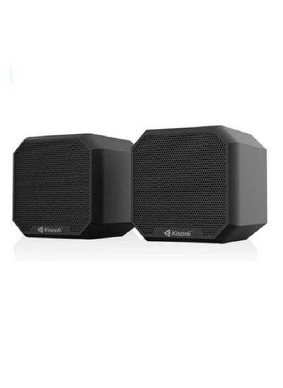 Buy Kisonli KS-02 Computer Multimedia Speakers mini - 3W*2 Channel Wired Stereo Sound - 3.5mm Jack + 2.0 USB Powered For Gaming/Movie/Music/PC/Laptop in Saudi Arabia