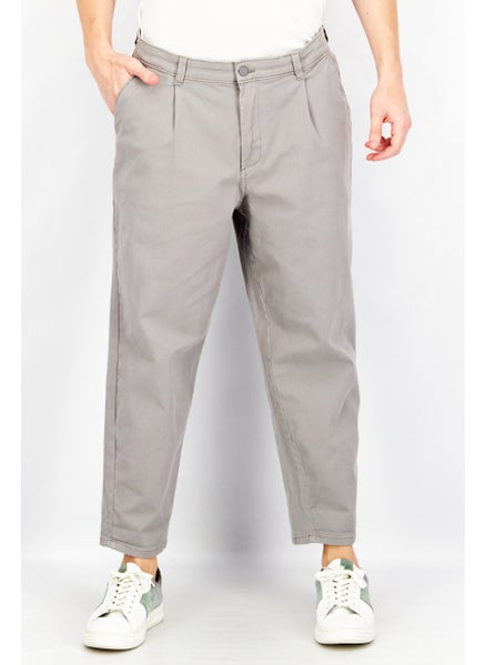 اشتري Men Carrot Fit Stretchable Chino Pant, Grey في الامارات