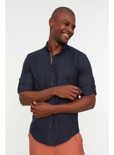 Buy Shirt - Dark blue - Slim fit in Egypt