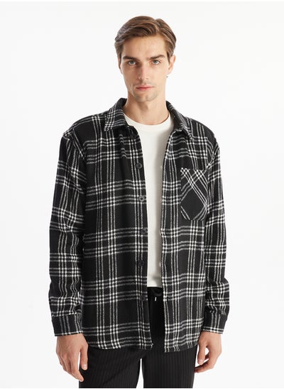 Buy Regular Fit Long Sleeve Plaid Men's Shirt in Egypt