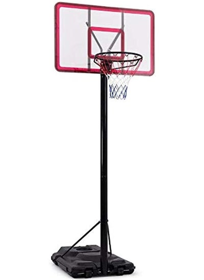 Buy Portable Height Adjustable Basketball Hoop Stand On Wheels, 44 Inch Backboard, Basketball Goals Outdoor Kids Adults Play in UAE