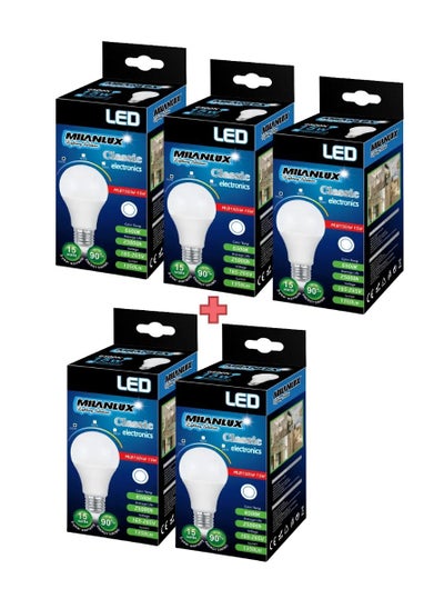 اشتري Milanlux Led Bulb, Non-Dimmable , 1350 Lumen, Day-Light White (6500), 15W = 100W, E27 Base في الامارات