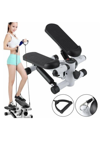 Buy Mini Fitness Twist Stepper Electronic Display Home Exercise Equipment with Resistance Bands Portable Fitness Tools in Saudi Arabia