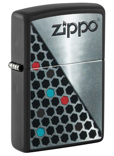 اشتري Zippo 48709 218  Zippo Hexagon Design Black Matte Windproof Lighter في الامارات