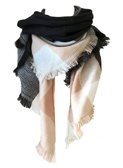 اشتري Wander Agio Women's Fashion Scaves Shawl Grid Winter Warm Plaid Scarf Fichu Big Plaid Pink Grey 29 في الامارات