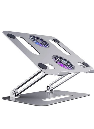 اشتري Foldable Aluminum Laptop Stand With Heat Sink Silver في السعودية