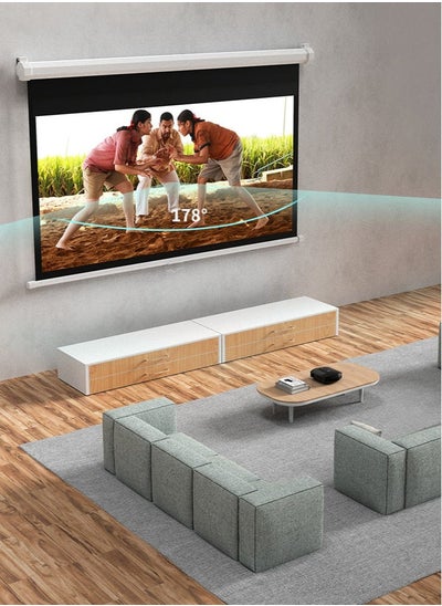 اشتري 72 Inch 4:3 Anti-Light Projection Screen Widescreen Projector Manual Pull Down Projection Screen في الامارات