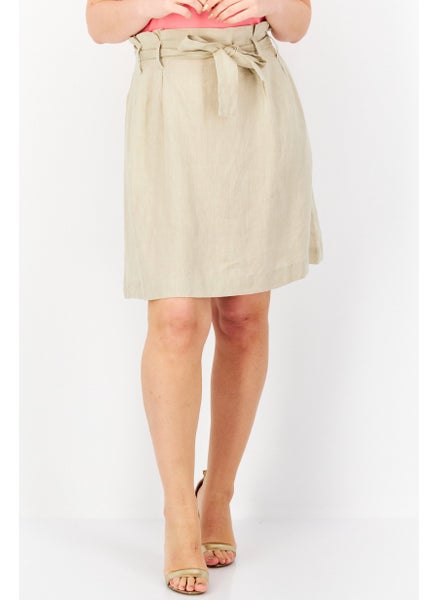 اشتري Women Textured Mini Skirt, Beige في الامارات