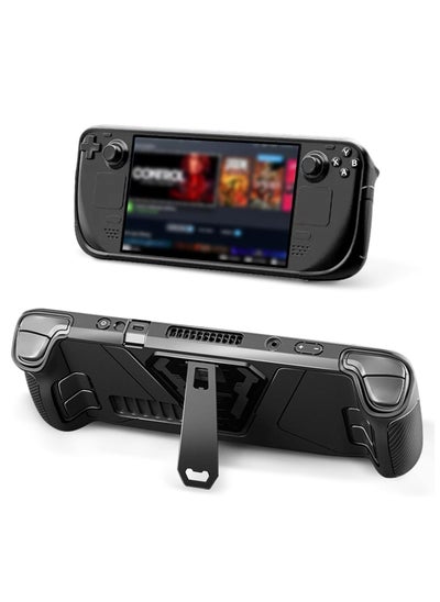 اشتري Metal Kickstand Protective Case for Steam Deck, Accurate Cutouts TPU Cover with Stable Stand, Great Case Accessories Fit for Official Carrying Case, Enhanced Comfort and Protection (Black) في الامارات