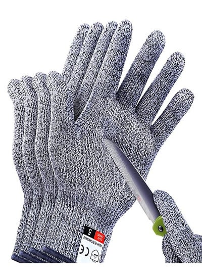 Buy 2 Pair Cut Resistant Gloves Level 5 Protection for Kitchen, Upgrade Safety Anti Cutting Gloves for Meat Cutting, Wood Carving, Mandolin Slicing and More in UAE