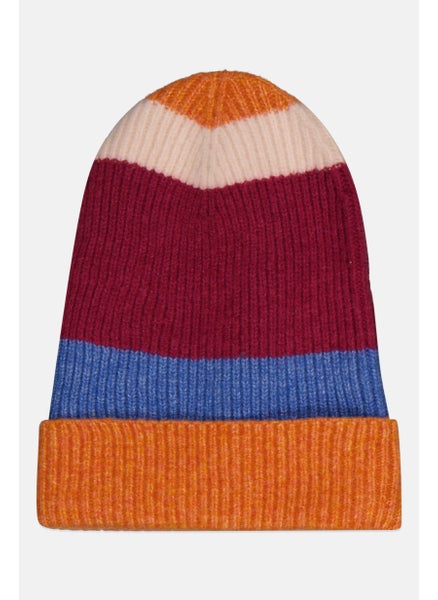 Buy Women Textured Beanie Hat, Orange Combo in UAE