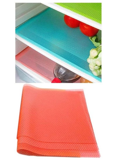 اشتري Fridge Mats Set Refrigerator Mats Pads Large (45x29cm), Washable Shelf Liner Pads for Fridge Drawer Shelves Counter Top Tables (Pack of 4 Pink) في الامارات