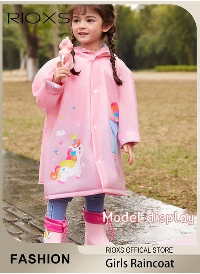 Buy Kids Boys Girls Toddler Raincoat With School Bag Cover Long Cartoon Rainwear Rain Ponchos With Hoods Rain Jacket Cape Reusable For Outdoor Climbing Cycling Hiking Camping in UAE