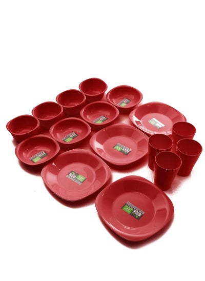 Buy 16-Piece Dinnerware Medium Plates - Red in Egypt