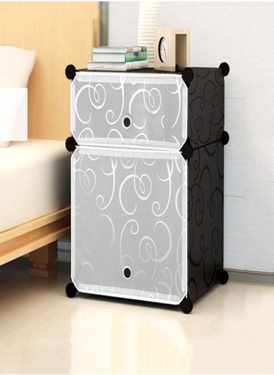 Buy Storage Cabinet For Clothes with 2 Drawer Organizer Portable wardrobe for Garments Books and Toys in UAE