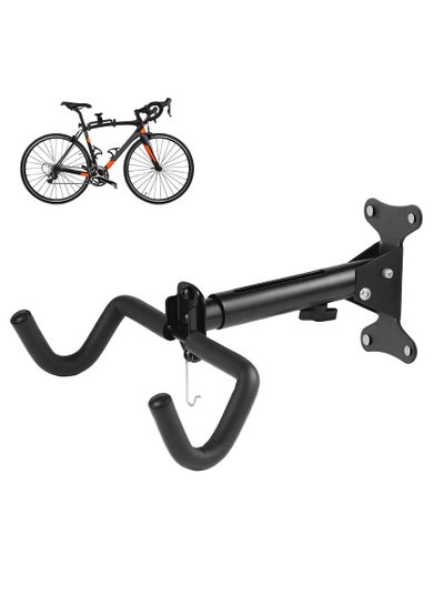 Foldable Bike Wall Mount - Space Saving Horizontal Bicycle Storage Rack For Garage & Apartments