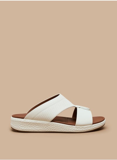 Buy Men's Textured Slip-On Arabic Sandals in UAE