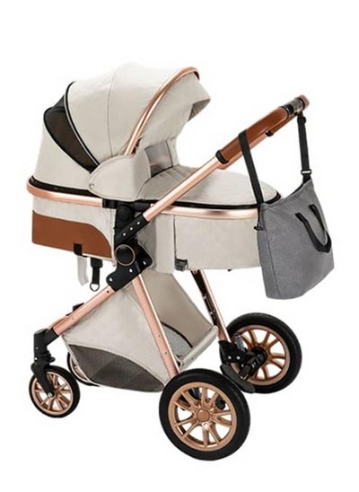 Buy 2-in-1 Lightweight Reversible Infant Pramette  And Multi-Position Recline Baby Stroller With Canopy, Rain Cover, And Mosquito Net 0 To  3 Year in Saudi Arabia