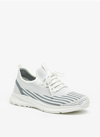 Buy Oakland By Shoexpress Striped Sports Shoes with Lace-Up Closure in Saudi Arabia