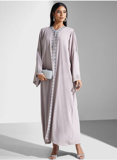 Buy Embellished Flared Sleeve Abaya in Saudi Arabia