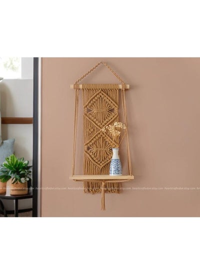 Buy Wooden Wall Shelf, Macrame Shelf, Living Room Decor, Stand Bookshelf. in Egypt