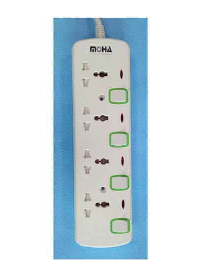 اشتري "3-Way Socket Power Extension with Individual Switches – White, 2 Meter" في الامارات