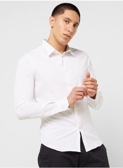 اشتري Thomas Scott Classic Slim Fit 4 Way Stretch Spread Collar Casual Shirt في السعودية