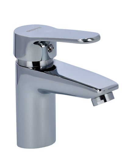 Buy Single Lever Wash Basin Mixer With Chrome Plated Ceramic Disk Cartridge And Metal Lever Handle in UAE
