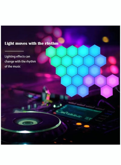 Buy 5V USB WiFi APP Musical rhythm LED Hexagonal Night Light For Indoor Home DIY Decoration Creative RGB Decor Atmosphere Quantum Wall Lamps in UAE