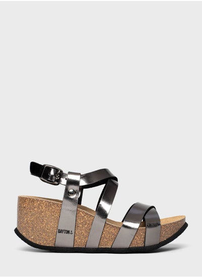 Buy Palmas Strappy Mid Heel Wedges in UAE