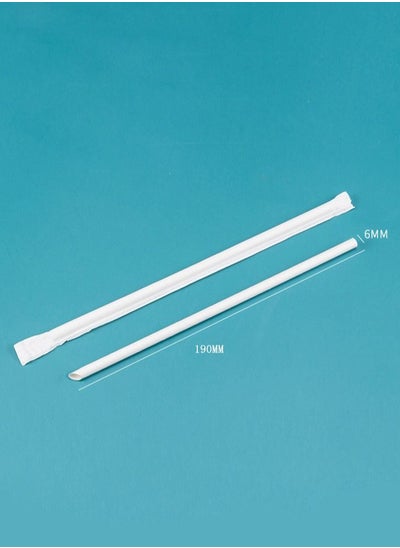 اشتري 100-Pieces Individually Packaged Disposable Paper Straws,Biodegradable Food Straws,Disposable Straw,Straw في السعودية