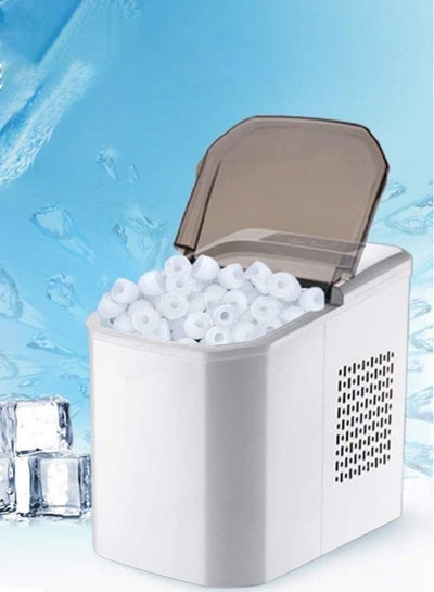 اشتري XIUWOO Ice Maker Machine , Compact Portable Countertop Ice Cube Maker with 1.5L Tank ,Ice Cubes in Under 8 Mins no Plumbing Required ,Self Cleaning , Includes Removable Basket White في الامارات