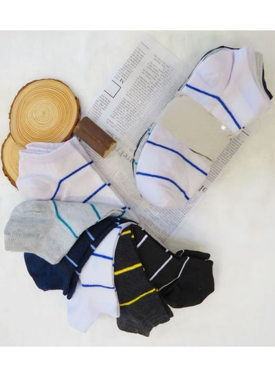 Buy Men's anti allergy and sweating socks, set of 12 pairs, high quality, multi colored. in Saudi Arabia